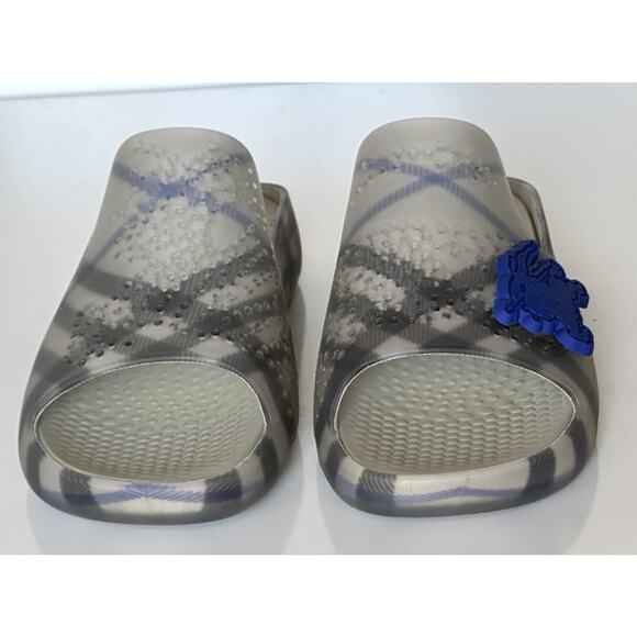 Burberry Mens Stingray Rubber Lichen IP Check Sandals 12 (45) 8088962 NIB $550 main image 5